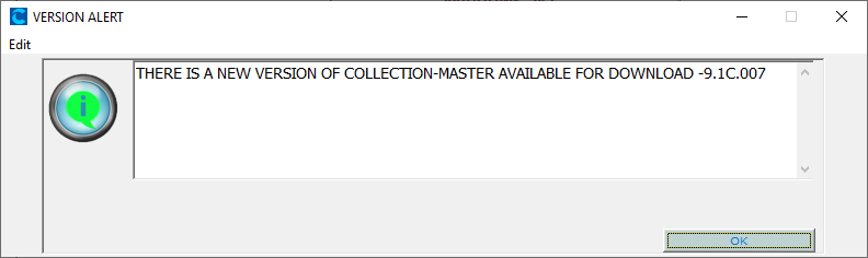 Collection Master New Version Alert